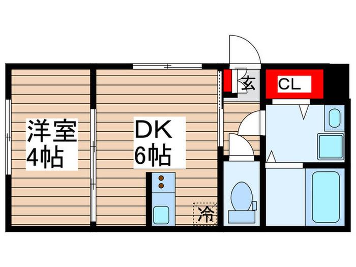 BAUM OJIMA(1DK/1階)の間取り写真