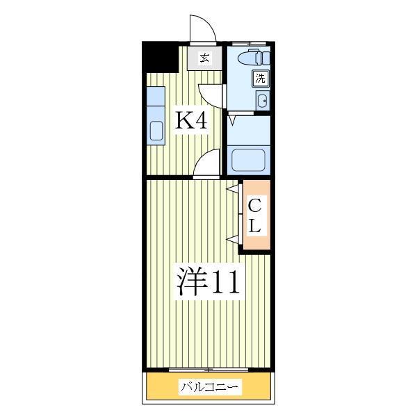 コーポ小林(1K/2階)の間取り写真