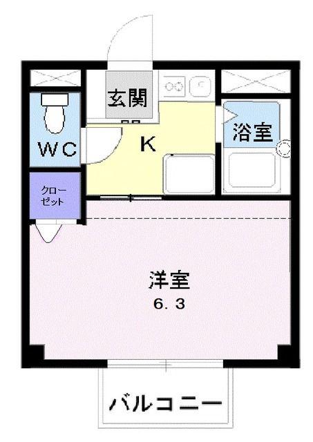 メゾン サン(1K/1階)の間取り写真