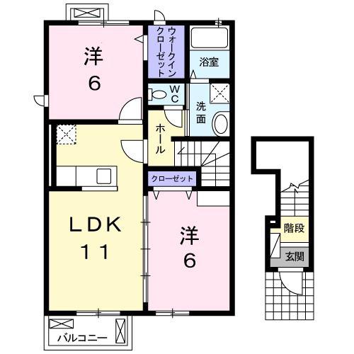 フォーシーズンII(2LDK/2階)の間取り写真