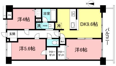 アウルズ(3DK/2階)の間取り写真