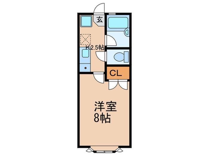 ヴァーレ目白(1K/2階)の間取り写真
