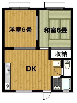 光ハイツ(2DK/1階)の間取り写真