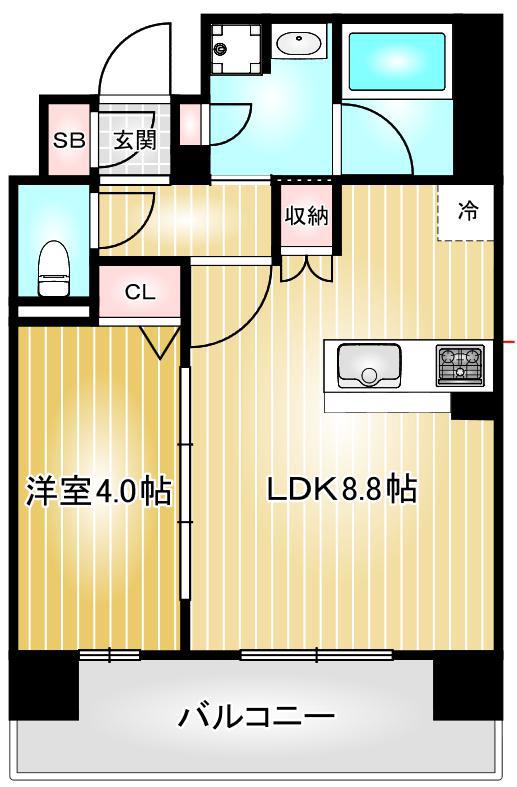 プレサンスロジェ高岳東桜(1LDK/3階)の間取り写真