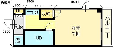 メゾンド八重(1K/3階)の間取り写真