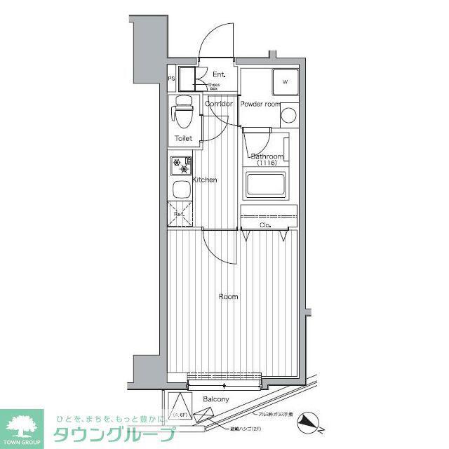 PREMIUMCUBE都立大学♯MO(1K/2階)の間取り写真