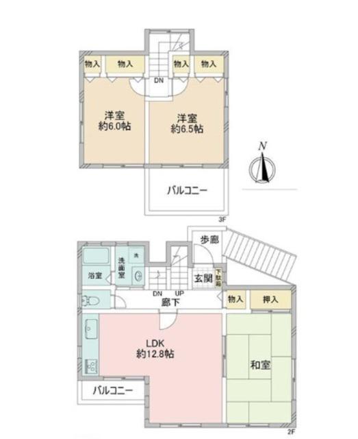 吉祥ガーデン成田東(3LDK/2階)の間取り写真
