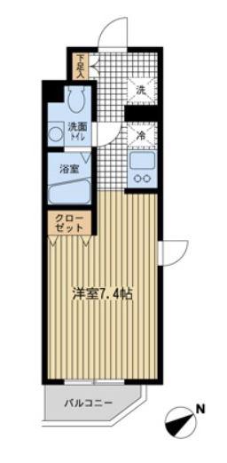 モノトーノ門前仲町(ワンルーム/3階)の間取り写真