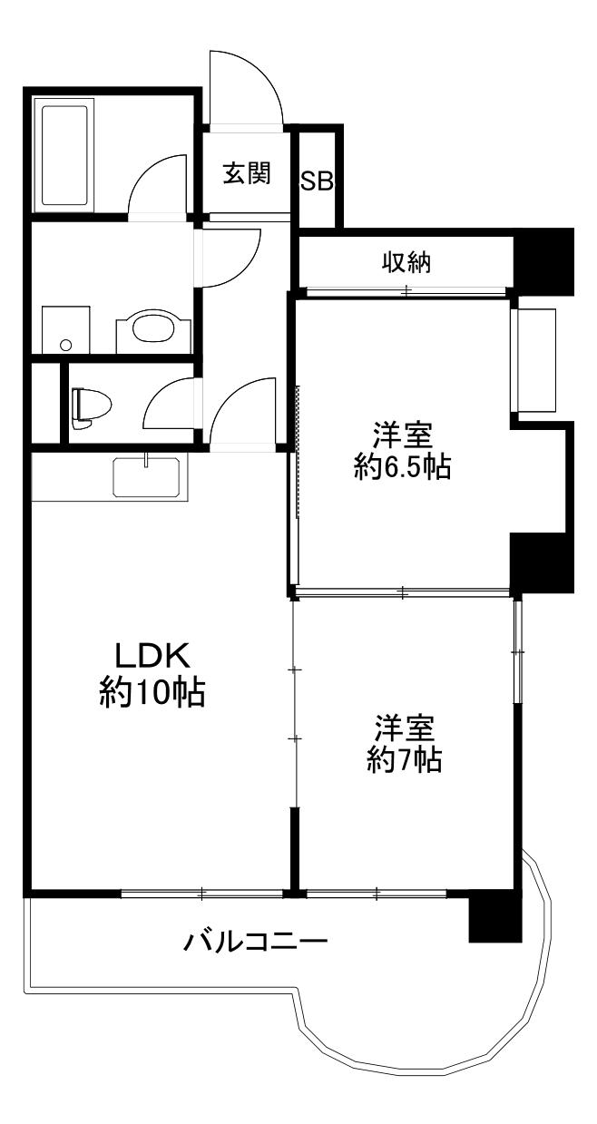 レックス湯島(2LDK/4階)の間取り写真
