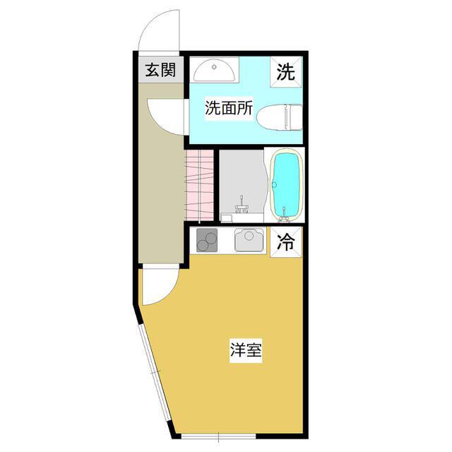 クレフラスト北久里浜(1K/2階)の間取り写真