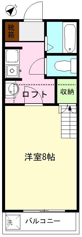 Mセレーノ(1K/1階)の間取り写真