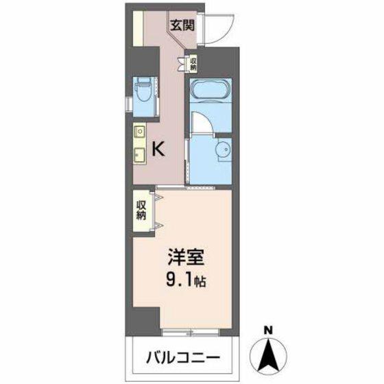 GOLD COURT 楽々園(1K/7階)の間取り写真
