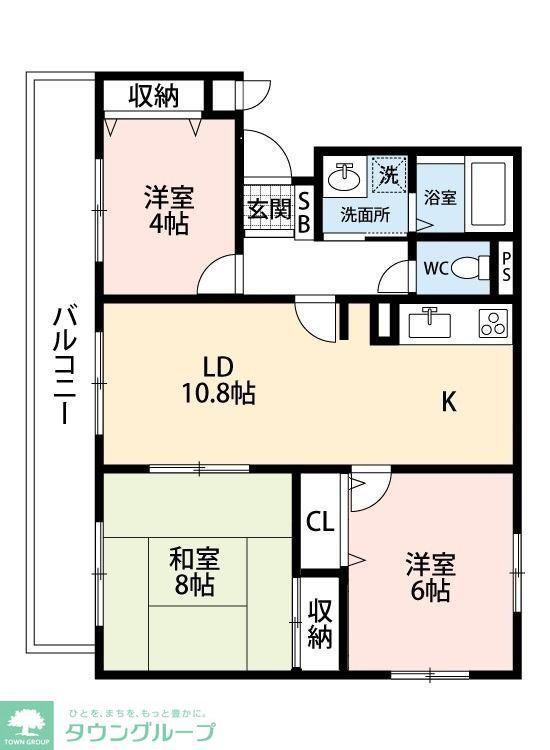 グランコート草加(3LDK/1階)の間取り写真