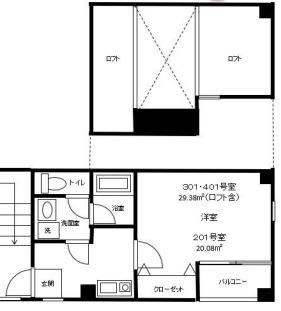 A1蔵前(1K/3階)の間取り写真