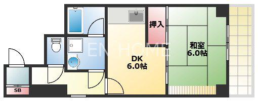 メゾンド社納(1DK/5階)の間取り写真