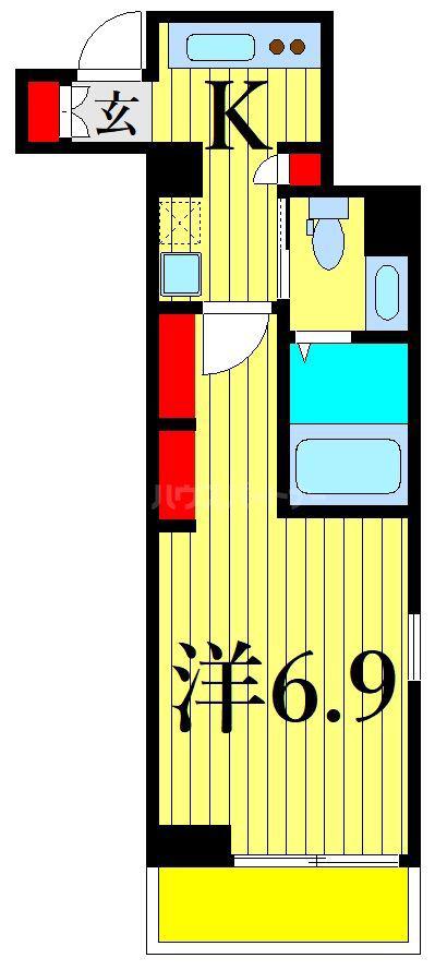 ウィンドテラス四ツ木II(1K/2階)の間取り写真