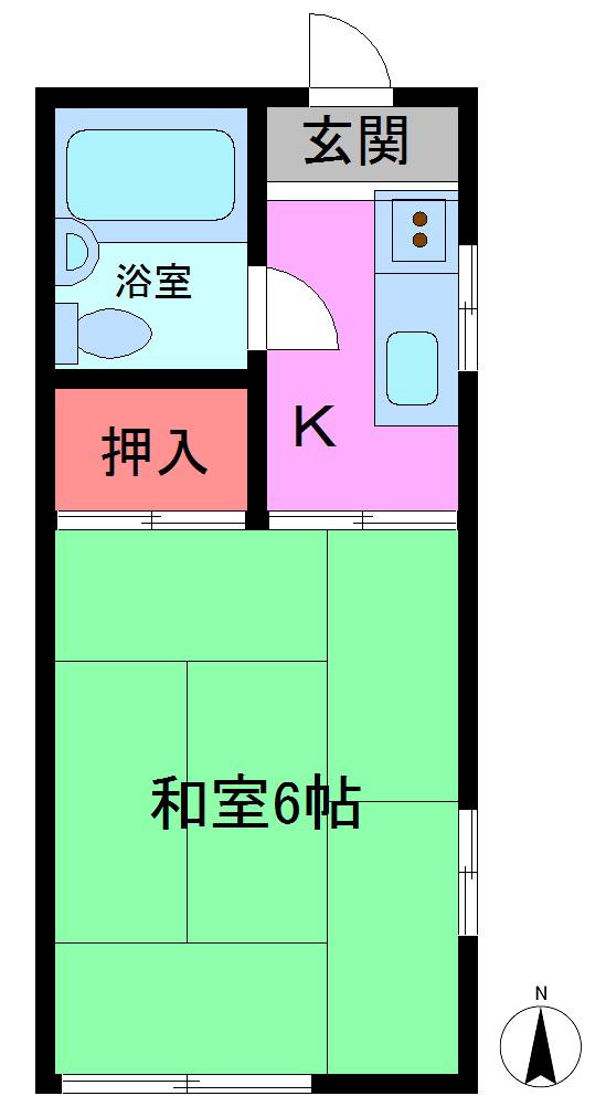 柿沢ハイツ(1K/2階)の間取り写真
