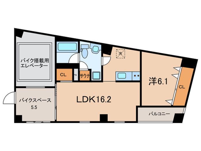 EG-12B(1LDK/8階)の間取り写真