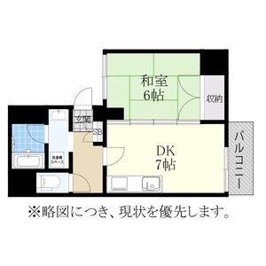 リビエールダンケ(1DK/4階)の間取り写真
