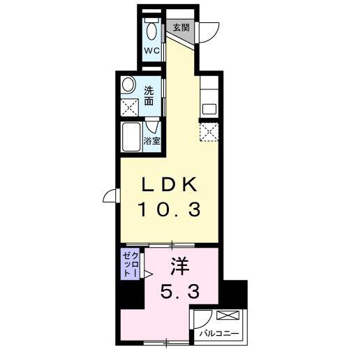 ルシエール横浜鶴見(1LDK/7階)の間取り写真