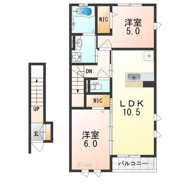 COCO・マルシェ(2LDK/2階)の間取り写真