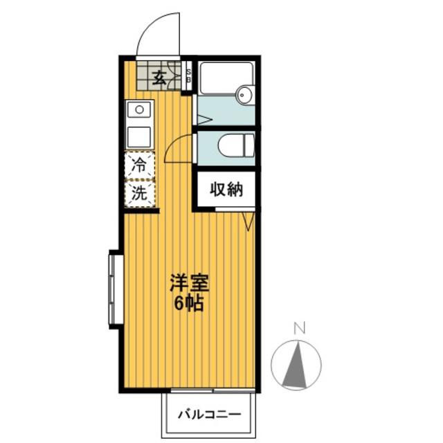 クレールハイツ三ツ沢(1K/1階)の間取り写真