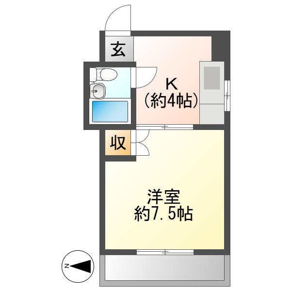 コーポABC(1K/3階)の間取り写真