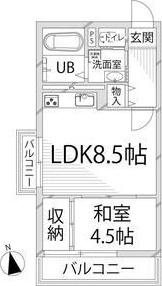 メゾン・ド・アルシュ(1LDK/4階)の間取り写真