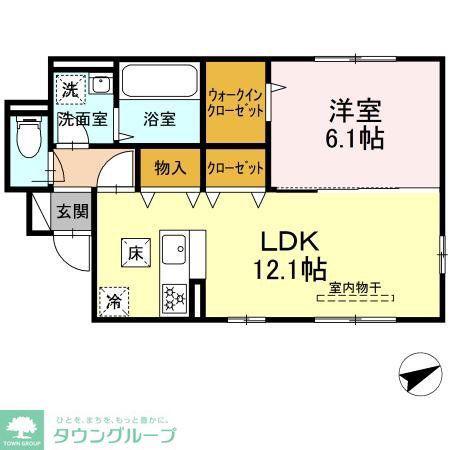 サーフサイド III(1LDK/1階)の間取り写真