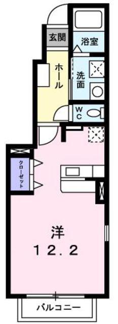 アルドール(1K/1階)の間取り写真