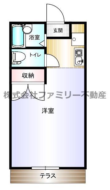 ＪＲ常磐線 十王駅 徒歩25分 2階建 築31年(1K/1階)の間取り写真