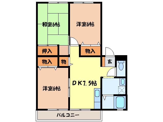 レトア東佐野(3DK/2階)の間取り写真