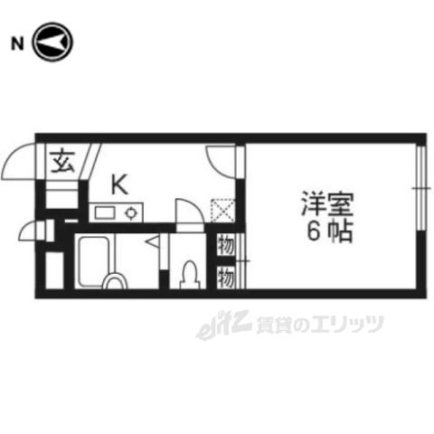 レオパレスブライトン新田辺(1K/1階)の間取り写真