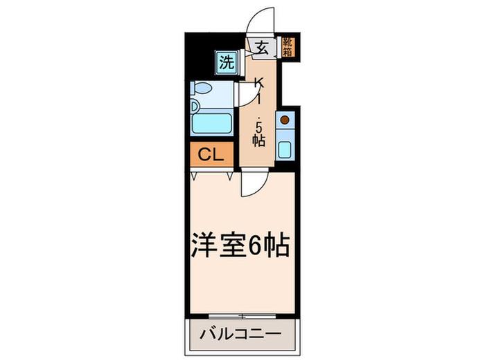 クリオ武蔵新城弐番館(1K/2階)の間取り写真