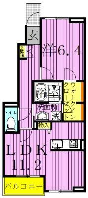 セレノパラッツォII(1LDK/1階)の間取り写真