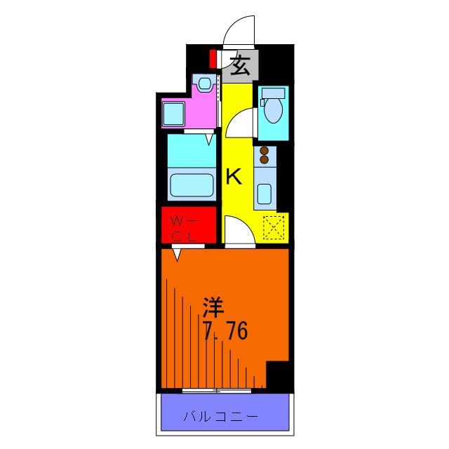 ＪＲ常磐線 綾瀬駅 徒歩5分 9階建 築15年(1K/3階)の間取り写真