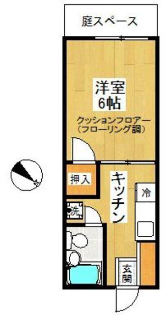 サンハイツ榊原(1K/1階)の間取り写真