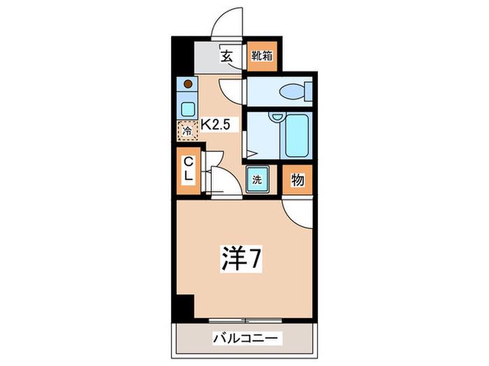 リシェール町田(1K/4階)の間取り写真