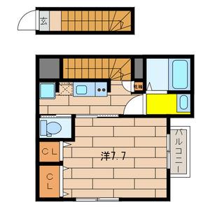 BLISS千歳烏山(1K/2階)の間取り写真