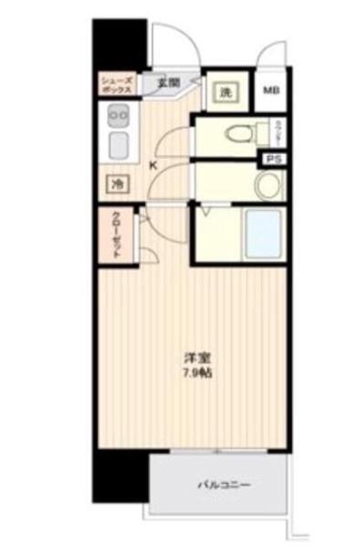アドバンス上町台IIクレイドル(1K/4階)の間取り写真
