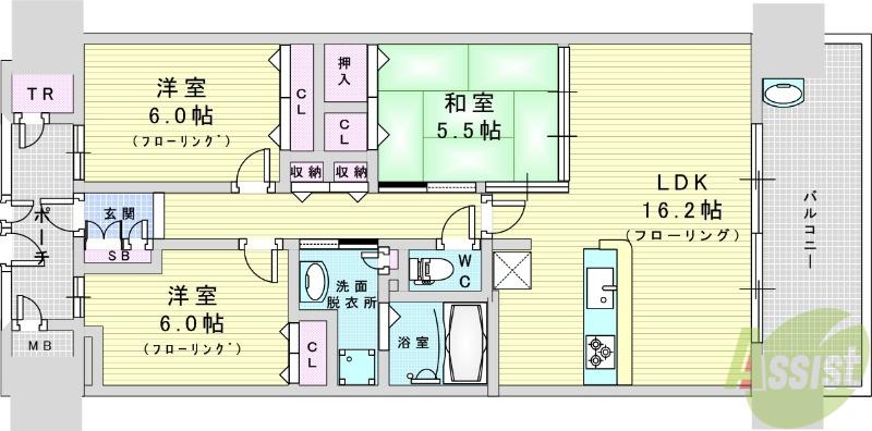 グランファースト千里桃山台9号棟(3LDK/7階)の間取り写真