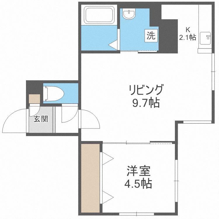 LITHOS-M(1LDK/3階)の間取り写真