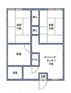 BCASA新大平下RE-BORN(3DK/2階)の間取り写真