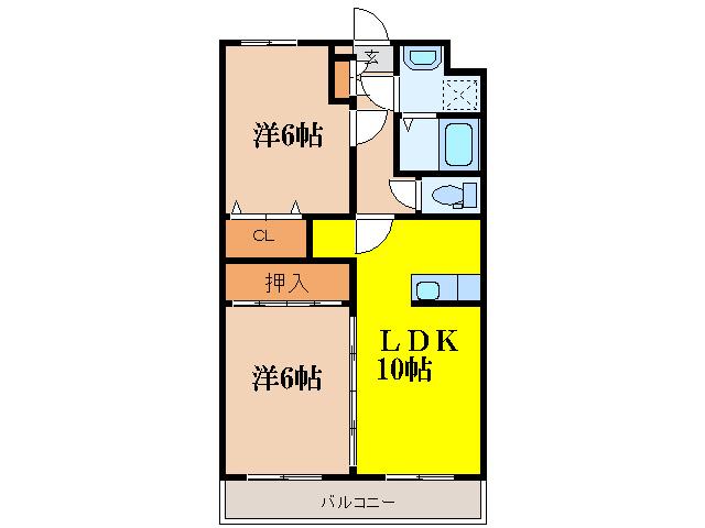 グリーンフィル石井(2LDK/2階)の間取り写真