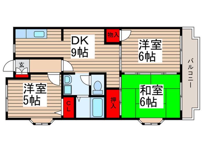 アルシュM(3DK/4階)の間取り写真
