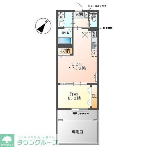 ルーク ジュミリア(1LDK/1階)の間取り写真