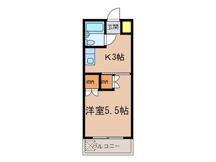 サンヨウマンション(1K/1階)の間取り写真