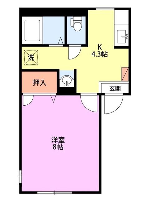 コーポカメリアD(1K/2階)の間取り写真