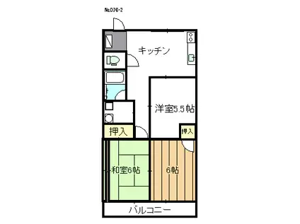 メゾン山中(3DK/2階)の間取り写真