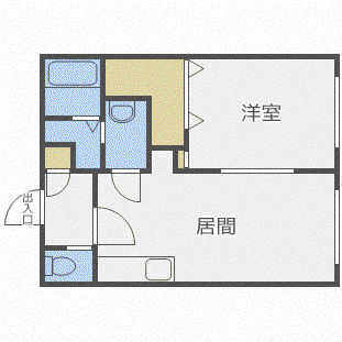 坪川ビル(1LDK/3階)の間取り写真